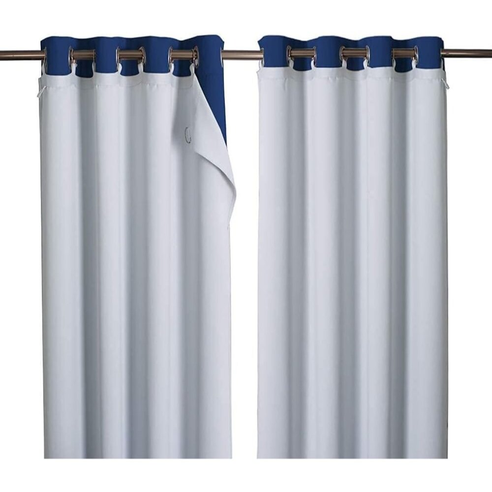 Nicetown Blackout Curtain Liners Tabs Set of 2 Panels White 50x80